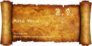 Máté Vera névjegykártya